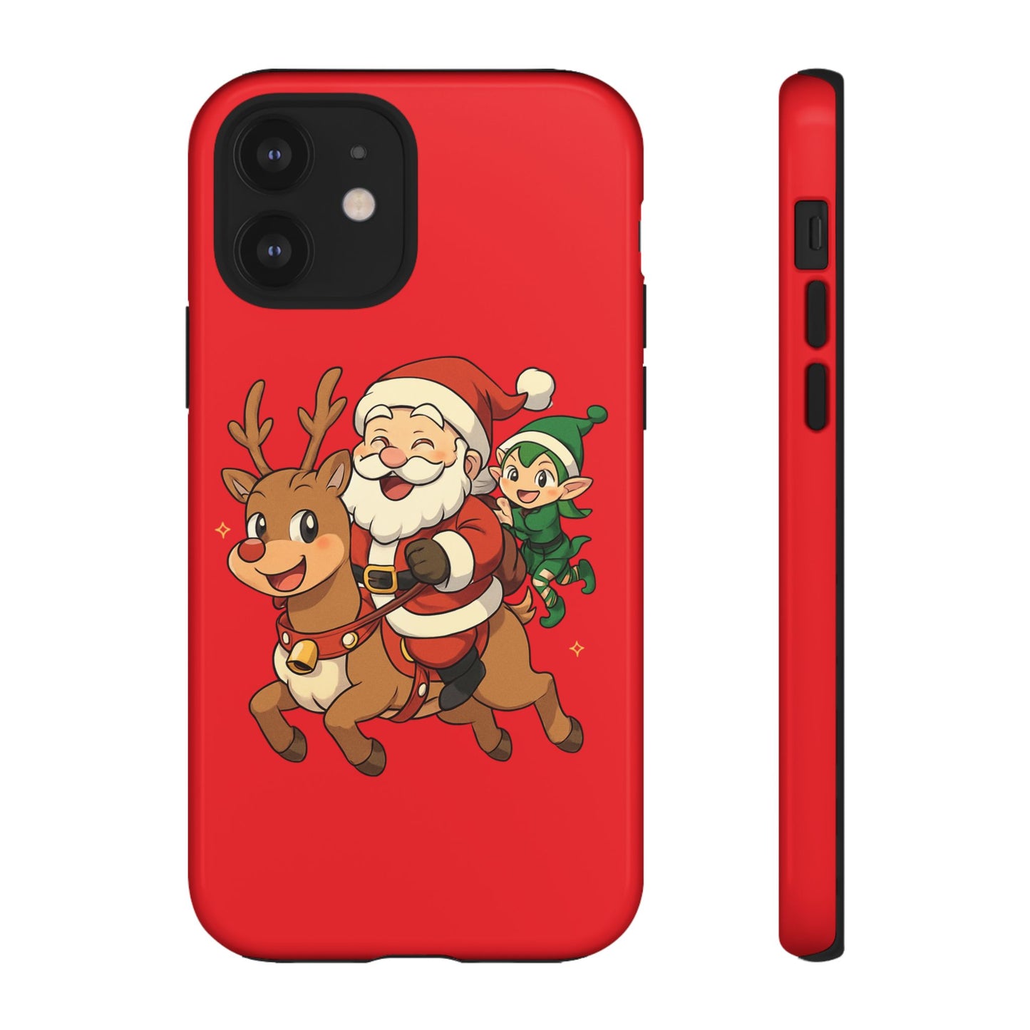 Santa & Elf Holiday Phone Case, Cute Christmas Cover, Tough Case for Holiday Cheer, Festive Gift, Santa Phone Accessories