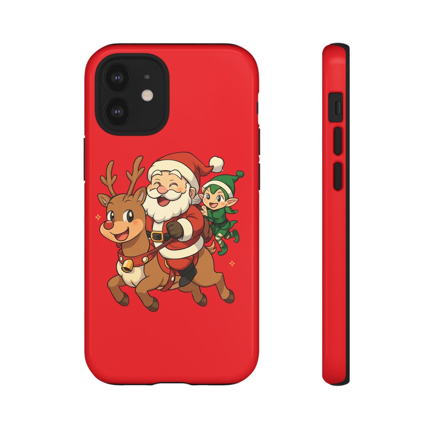 Santa & Elf Holiday Phone Case, Cute Christmas Cover, Tough Case for Holiday Cheer, Festive Gift, Santa Phone Accessories