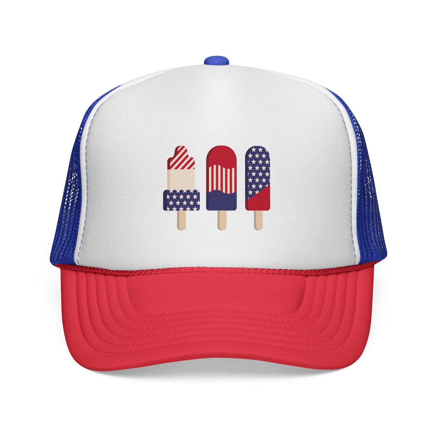 Patriotic Popsicle Trucker Cap | Fun Summer Hat for BBQs & Fireworks, Ideal for Festivals, Independence Day, and Outdoor Activities