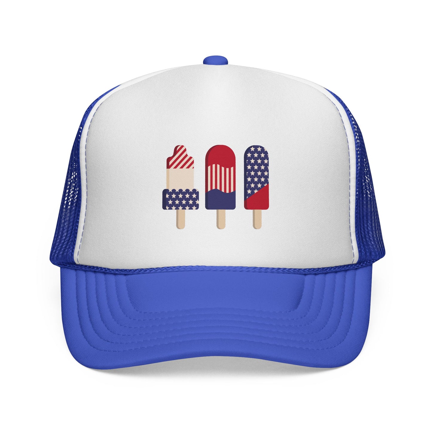 Patriotic Popsicle Trucker Cap | Fun Summer Hat for BBQs & Fireworks, Ideal for Festivals, Independence Day, and Outdoor Activities