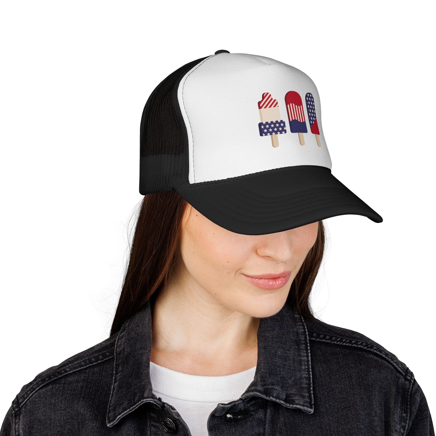 Patriotic Popsicle Trucker Cap | Fun Summer Hat for BBQs & Fireworks, Ideal for Festivals, Independence Day, and Outdoor Activities