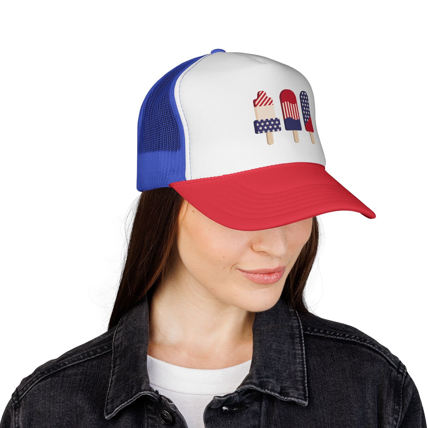 Patriotic Popsicle Trucker Cap | Fun Summer Hat for BBQs & Fireworks, Ideal for Festivals, Independence Day, and Outdoor Activities